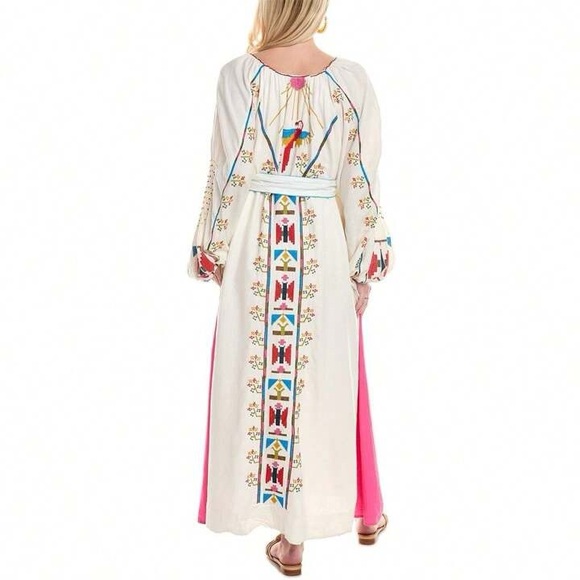 NWT FARM RIO White Macaw Embroidered Maxi Dress - Picture 2 of 8